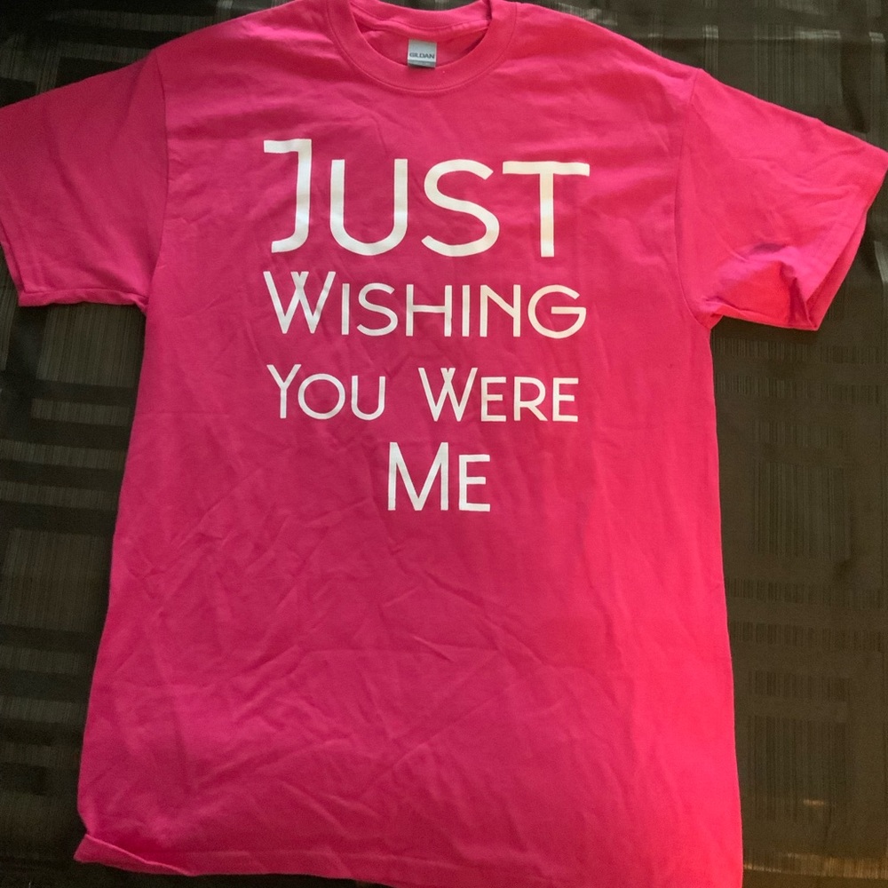 Pink shirt with words (Never worn)